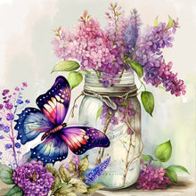 Lade das Bild in den Galerie-Viewer, Lavender Butterfly-VollerDiamond Painting-30x30cm
