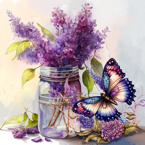 Lavender Butterfly-VollerDiamond Painting-30x30cm