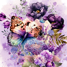 Lade das Bild in den Galerie-Viewer, Lavender Butterfly-VollerDiamond Painting-30x30cm
