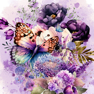Lavender Butterfly-VollerDiamond Painting-30x30cm