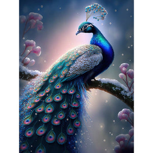 Peacock-Full Round Diamond Painting-30x40cm