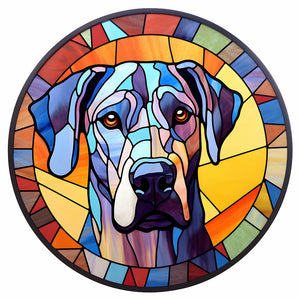 Buntglas Dog-Full Round Diamond Painting-30x30cm