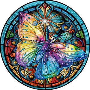 Buntglas-Schmetterling-Teil-Special Diamond Painting-30x30cm