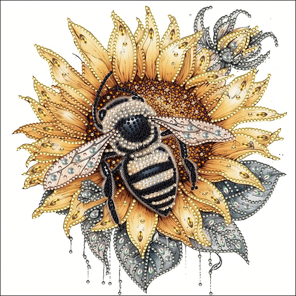 Sonnenblumen-Bienen-Teil-Special Diamond Painting-30x30cm