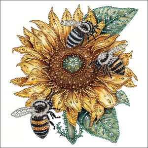 Sonnenblumen-Bienen-Teil-Special Diamond Painting-30x30cm