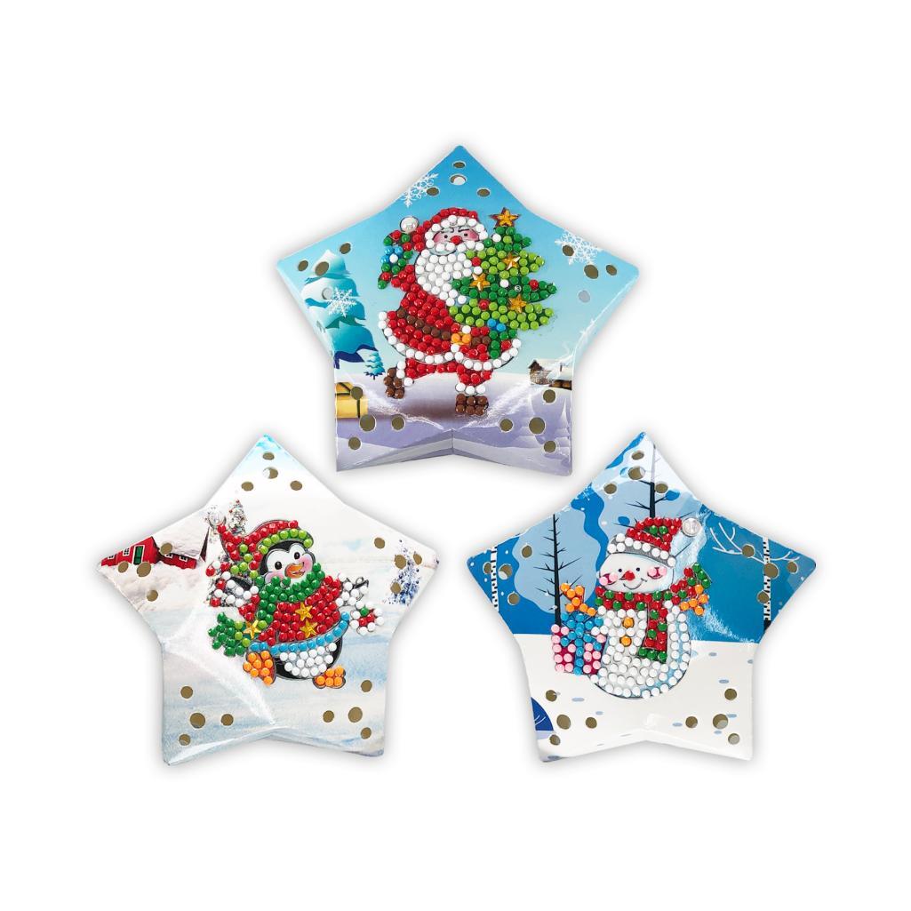 3pcs / set Diamant Malerei Weihnachtsbaum führte hängende Lichter