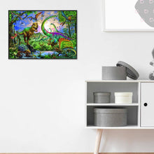 Lade das Bild in den Galerie-Viewer, Wald-Dinosaurier - voller runder Diamant - 40x30cm
