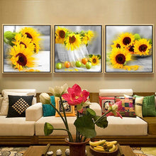 Lade das Bild in den Galerie-Viewer, Sonnenblume - voller runder Diamant - 105x35cm
