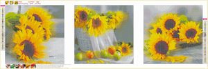 Sonnenblume - voller runder Diamant - 105x35cm