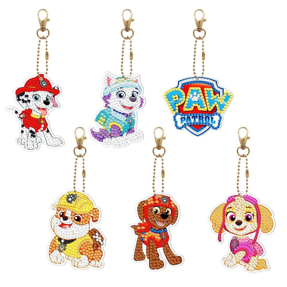 6 PCS Paw Patrol doppelseitig  DIY Craft Schlüsselanhänger